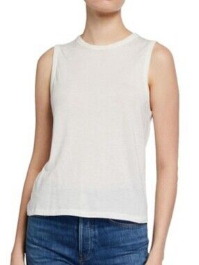 rag & bone White Crewneck Sleeveless Tank
